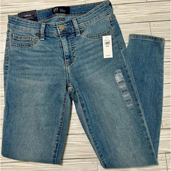 GAP Women's High Rise Favorite Jeggings Mid Rise Stretch Super Skinny Size 00/24 - Picture 2 of 13